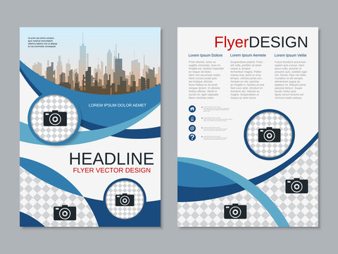 Modern professional two-sided flyer vector design template