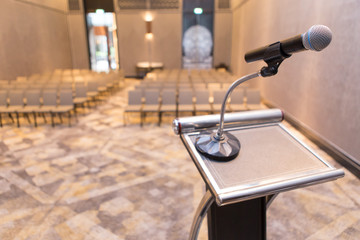 Microphone on the podium