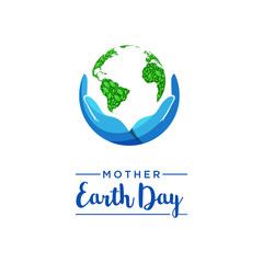 Fototapeta premium blue hand mother earth day