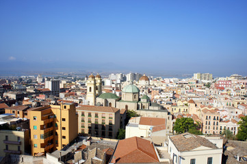 Fototapeta na wymiar Cagliari is the capital of the island of Sardinia. The mix of times and styles.