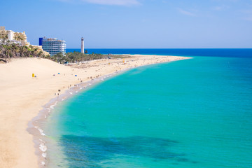 Beach Morro Jable on Canary Island Fuerteventura.