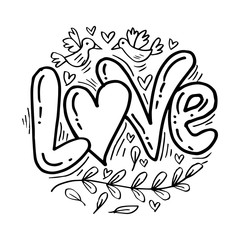 Love concept inspirational hand lettering motivation poster 