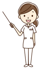 看護師　女性　指示棒