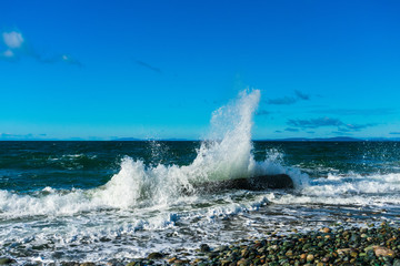 Waves Crashing on Beach | Whidbey Island, Washington