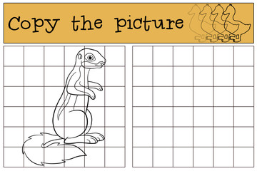 Educational game: Copy the picture. Little cute xerus smiles.