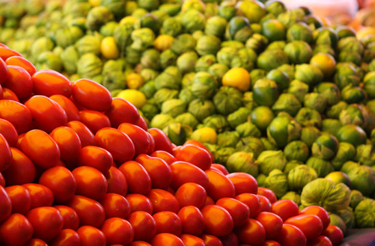 JITOMATES ROJOS Y TOMATES VERDES