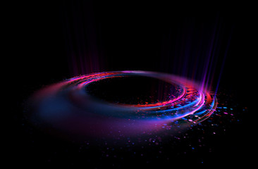 Abstract background. Motion swirl. Glowing circle. Bright spiral. Glow podium. Empty Scene. Space tunnel. Light ellipse. Glint galaxy. Oval stage. Led studio. Lens flare. Glare ring. Show disc.