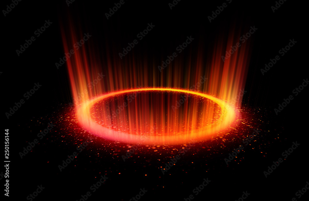 Poster abstract background. motion swirl. glowing circle. bright spiral. glow podium. empty scene. space tu