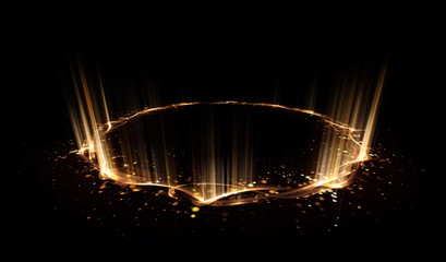 Abstract background. Motion swirl. Glowing circle. Bright spiral. Glow podium. Empty Scene. Space tunnel. Light ellipse. Glint galaxy. Oval stage. Led studio. Lens flare. Glare ring. Show disc. © rybindmitriy