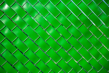 Fototapeta na wymiar Green Grid Pattern Made with Fence (Background)