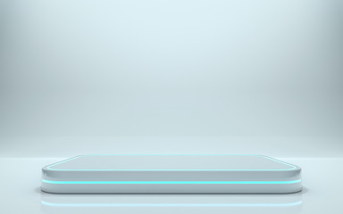 Futuristic pedestal for display, Platform for design, Blank podium for product. 3d rendering - Illustration