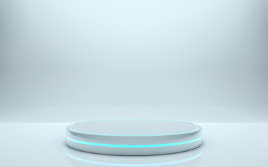 Futuristic pedestal for display, Platform for design, Blank podium for product. 3d rendering - Illustration