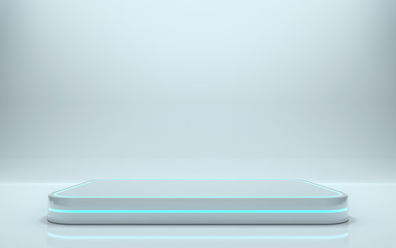 Futuristic pedestal for display, Platform for design, Blank podium for product. 3d rendering - Illustration