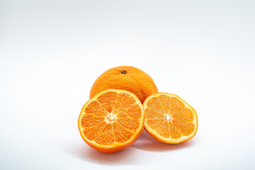 Fresh orange,isolated on a white background