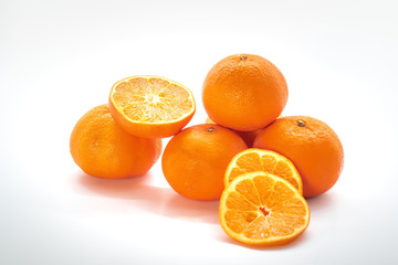 Fresh orange,isolated on a white background