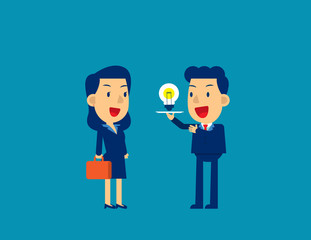 Present new idea. Concept business vector illustration, Service