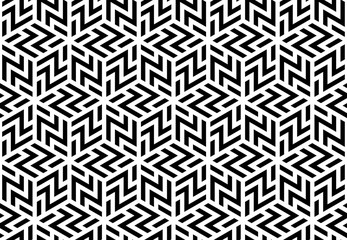 Abstract geometric pattern with stripes, lines. Seamless vector background. White and black ornament. Simple lattice graphic design