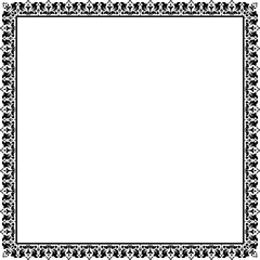 Decorative frame Elegant vector element for design in Eastern style, place for text. Floral black border. Lace illustration for invitations and greeting cards