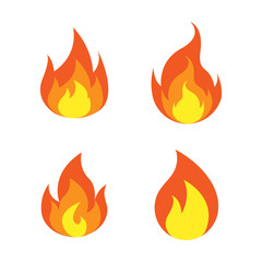 fire logo icon design template vector