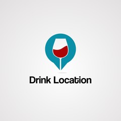 drink location logo vector, icon, element, and template