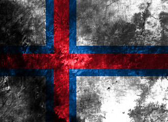 Fototapeta premium Faroe Islands grunge flag, Denmark dependent territory flag