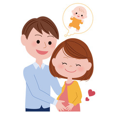 妊娠を喜ぶ夫婦