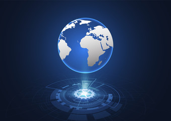 Global network connection. World map point and line composition concept of global business. Vector Illustration