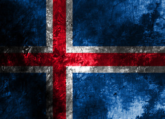 Fototapeta premium Old Iceland grunge background flag