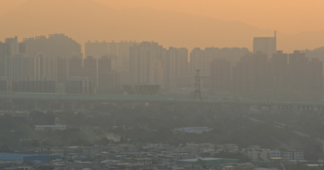 Serious air pollution of Hong Kong city