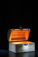small treasure chest with spot light