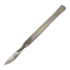 Surgical scalpel , abdominal all-metal reusable for multiple use. Medical instrument for dissecting soft tissues and performing most operations in the chest and abdomen. Vector illustration.