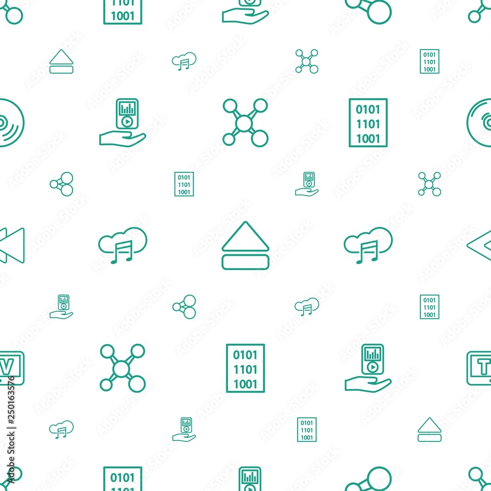 Poster multimedia icons pattern seamless white background