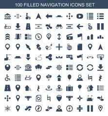 Fototapeta na wymiar 100 navigation icons