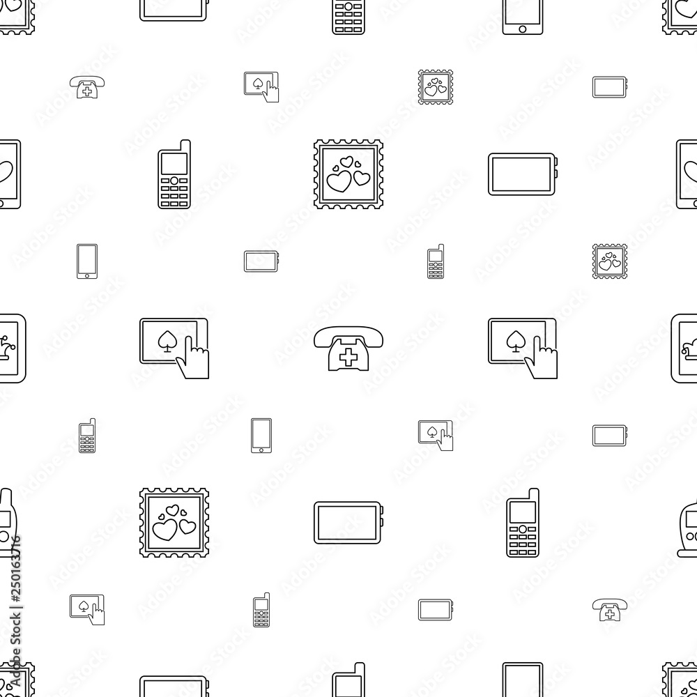 Poster smartphone icons pattern seamless white background