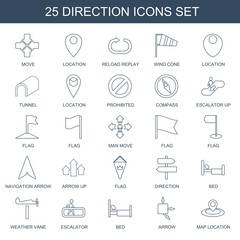 25 direction icons