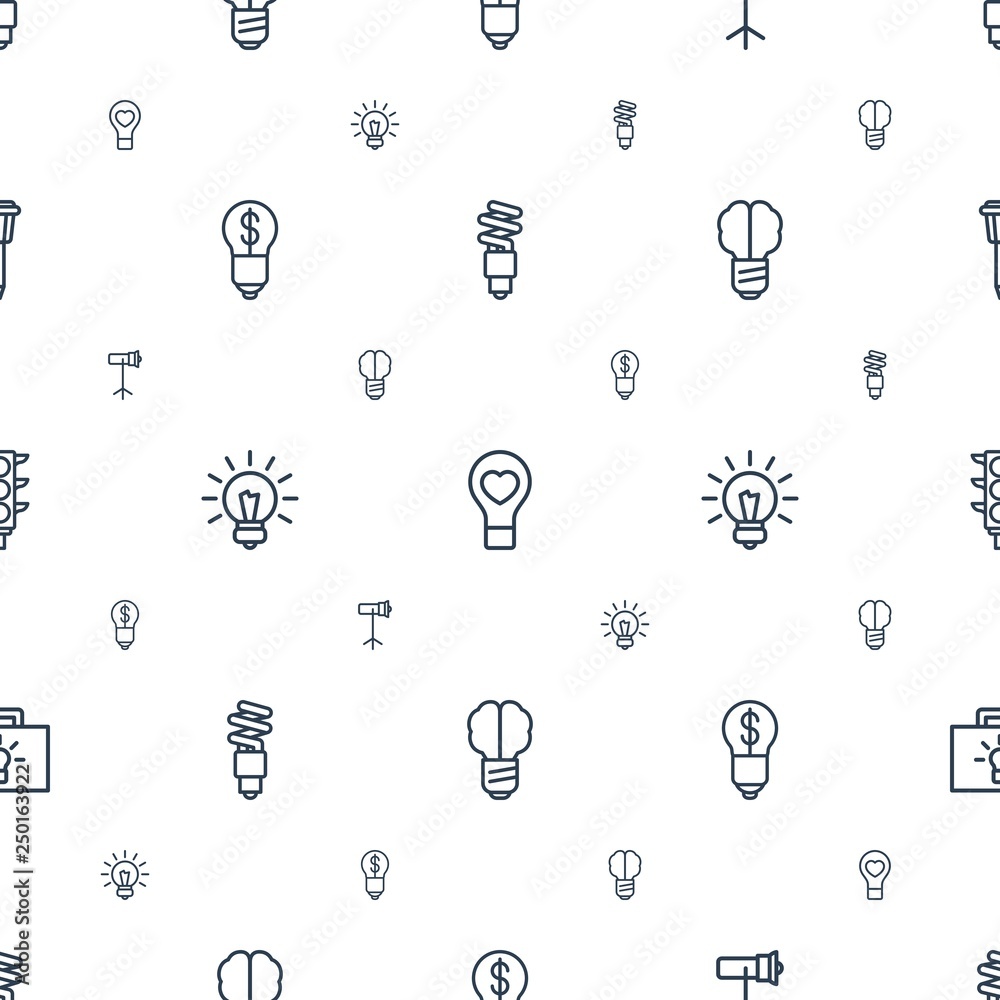 Poster lamp icons pattern seamless white background