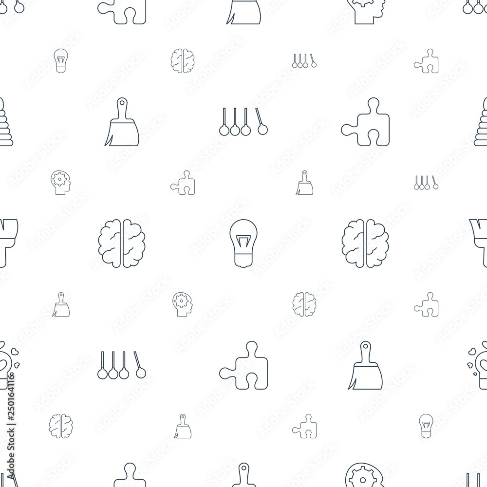 Poster creativity icons pattern seamless white background