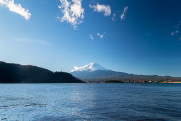 Landscape of Fuji Mountain at Lake Kawaguchiko, Japan