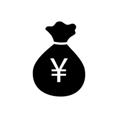 Money bag with yen, yuan symbol