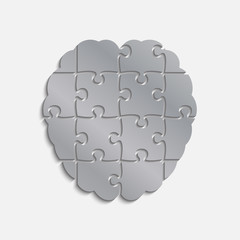 Puzzle Pieces Silhouette Brain Jigsaw Puzzle Brain