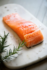 Fresh salmon with thyme food photography recipe idea