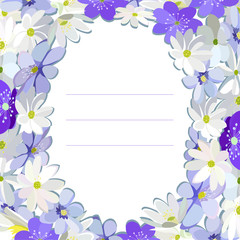 Naklejka na ściany i meble beautifu oval frame of spring flowers
