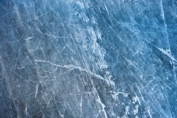 Ice hockey rink background or texture, macro, top view