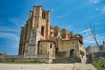Fototapeta na wymiar Church of Santa Maria Assunta in Castro Urdiales Cantabria Spain