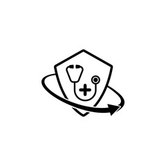 healthcare insurance. Element of insurance in shield icon. Premium quality graphic design icon. Signs and symbols collection icon for websites, web design, mobile app