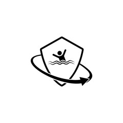 sinking insurance. Element of insurance in shield icon. Premium quality graphic design icon. Signs and symbols collection icon for websites, web design, mobile app