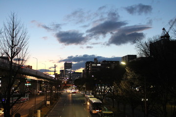 Night view of Nagoya near Shirakawa Park