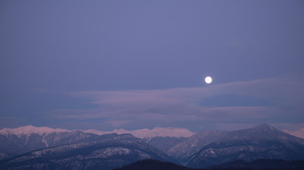 Moon at the mountain