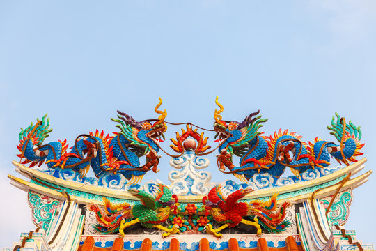 The dragon in the Chinese shrine.