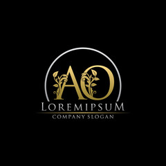 Luxury Gold AO Letter Logo